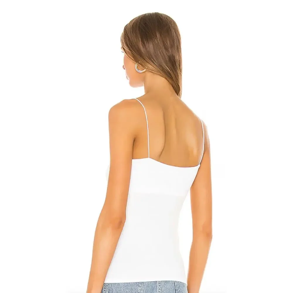 NWOT Enza Costa Silk Rib Essential Tank in White, XS $165 - Picture 2 of 6